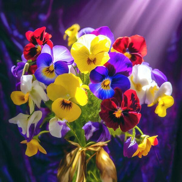 Alacalı Hercai Menekşe – Dayanıklı, Çok Çiçekli, İlkbahar–Kış Bahçe Bitkisi | Premium Menekşe Tohumu