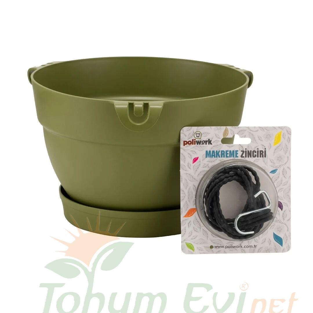 Poliwork Manolya Makreme 24 Yosun Yeşil 4,5 L | Premium Saksı