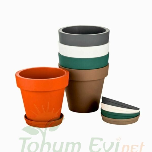 Poliwork Fulya 50 Kiremit Kahve Tabak | Saksı Altlığı