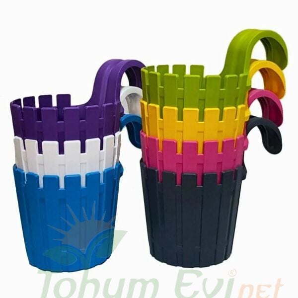 Poliwork Akasya Tekli Kolay Askı Antrasit Saksı - 1,50 L