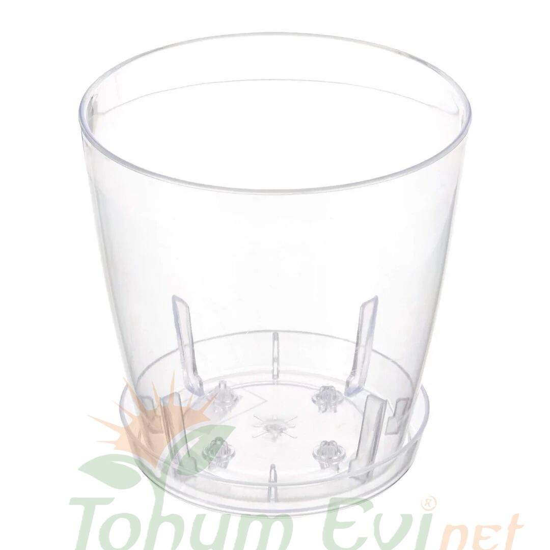 Poliwork Vanda Transparan Tabaklı Orkide Saksı - 2,2 lt