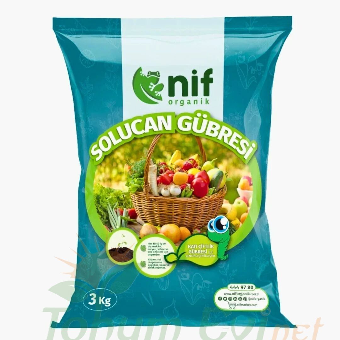 Nif Organik Solucan Gübresi 3kg - %100 Organik Ürün